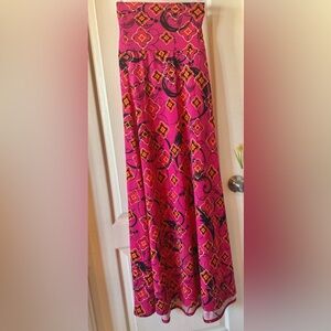 LuLaRoe Pink and Purple Maxi A-Line Skirt Resort Wear